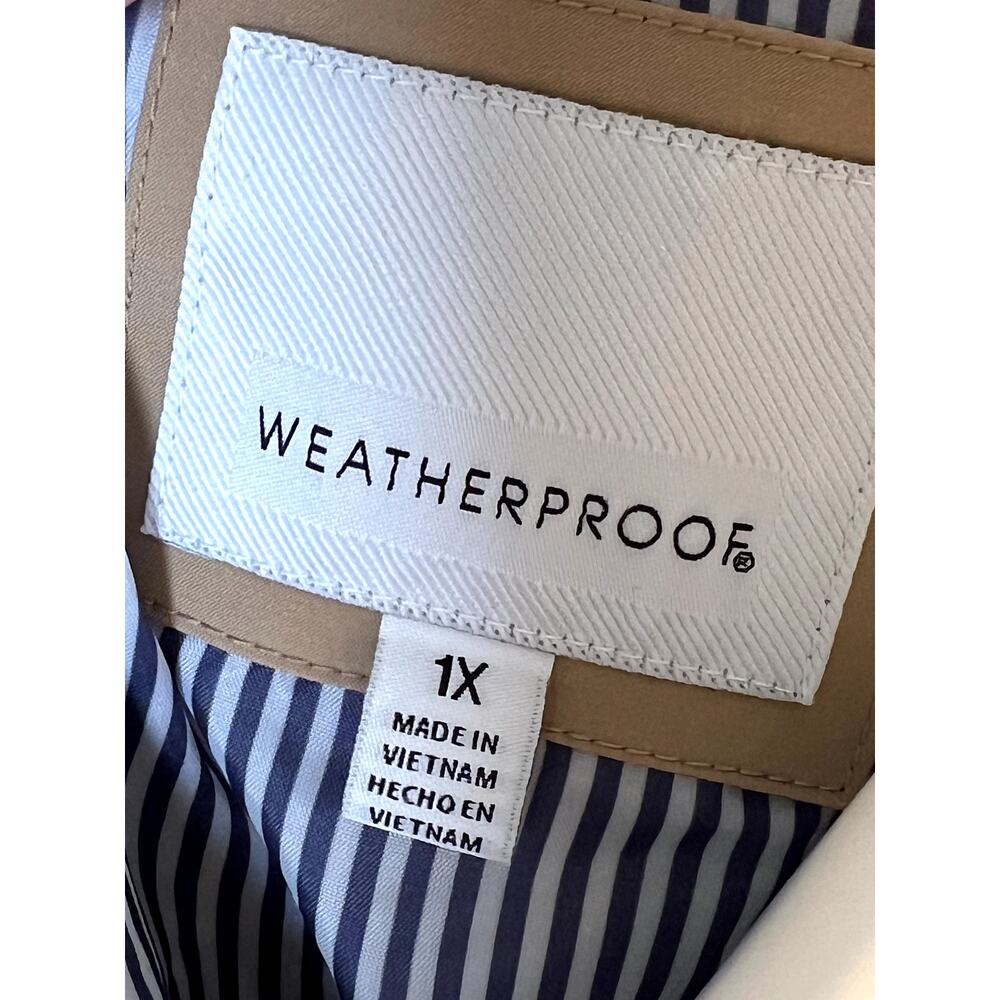 Weatherproof Tan Hooded Rain Jacket – Size 1X - Picture 7 of 8